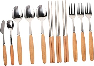UKCOCO 1 Juego Bolsa De Almacenamiento De Cubiertos Palillos De La Vajilla Herramientas para Cocinar para Acampar Vajilla De Campamento Cubierta De Campamento Marrón Acero Inoxidable