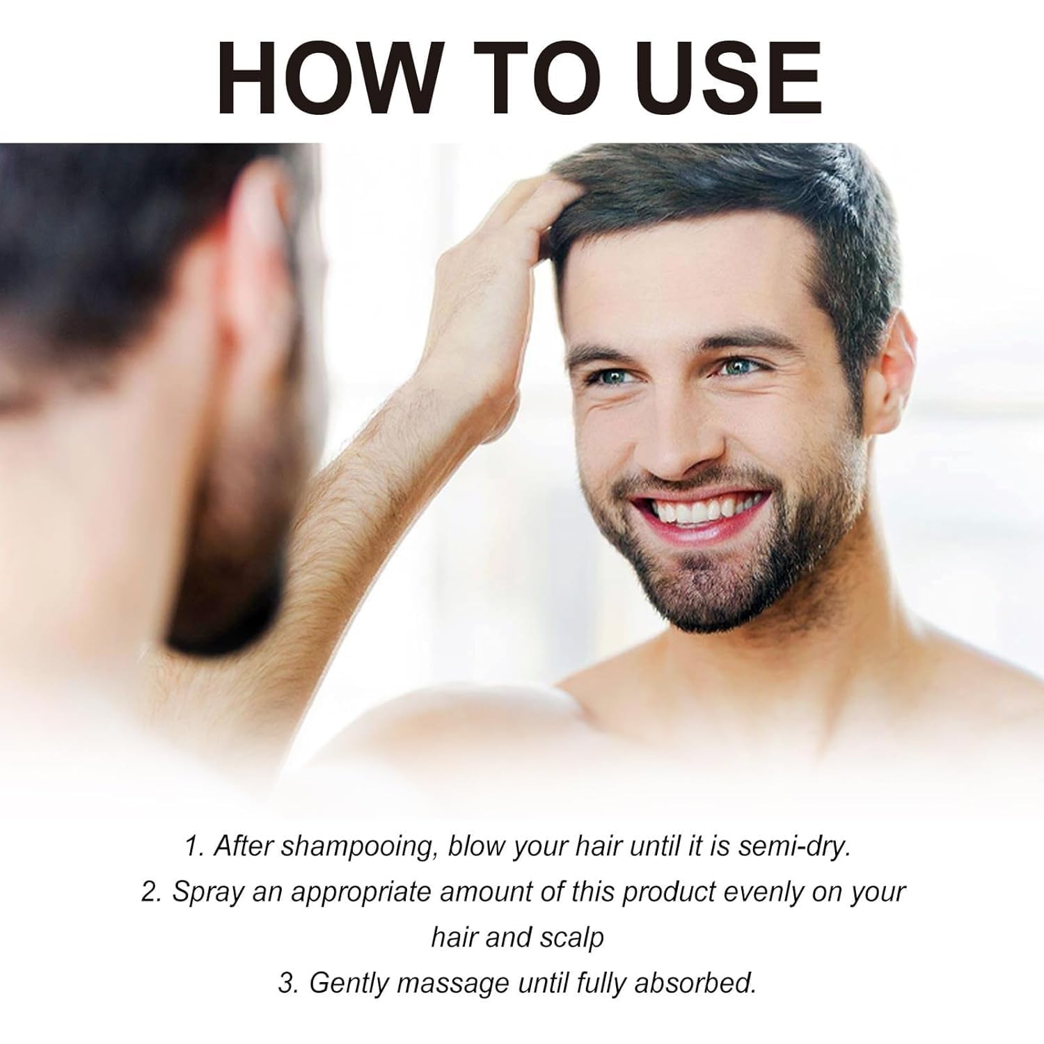Premium-Biotin-Haar- und Bart-Booster, Premium-Biotin-Haar- und Bart-Spray-Booster für Männer, Haarwuchs-Serum-Spray für Haare und Bart, Bartspray, Bartwuchs