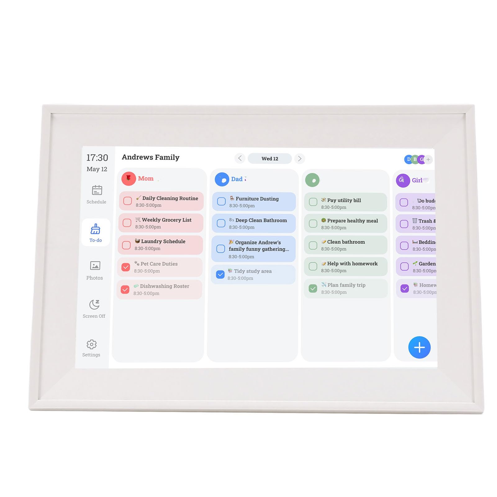Intelligenter Interaktiver Digitaler Kalender, 10,1-Zoll-LCD-Touchscreen, Aufgabentabelle für Zuhause, Intelligenter Familienplaner für und Eltern
