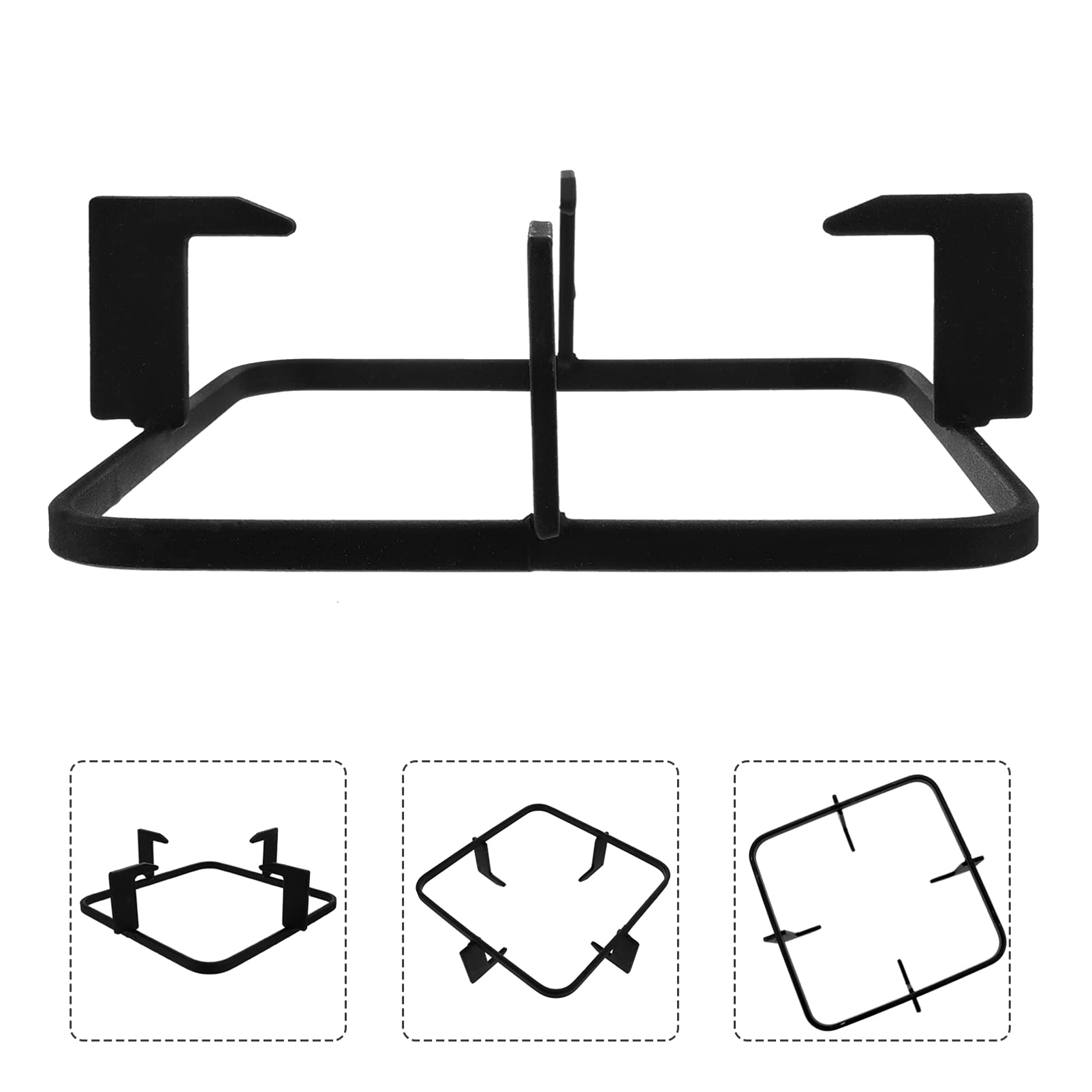 Uonlytech Gasherd-Brenner-Abdeckungen, Gusseisen-Wok-Stützring, 20. 7 cm quadratischer Gasbrenner-Regal, Herd-Untersetzer, Kochfeld-Reihe, Pfannenhalter, Ständer, Herdgestell für Küche, Camping,
