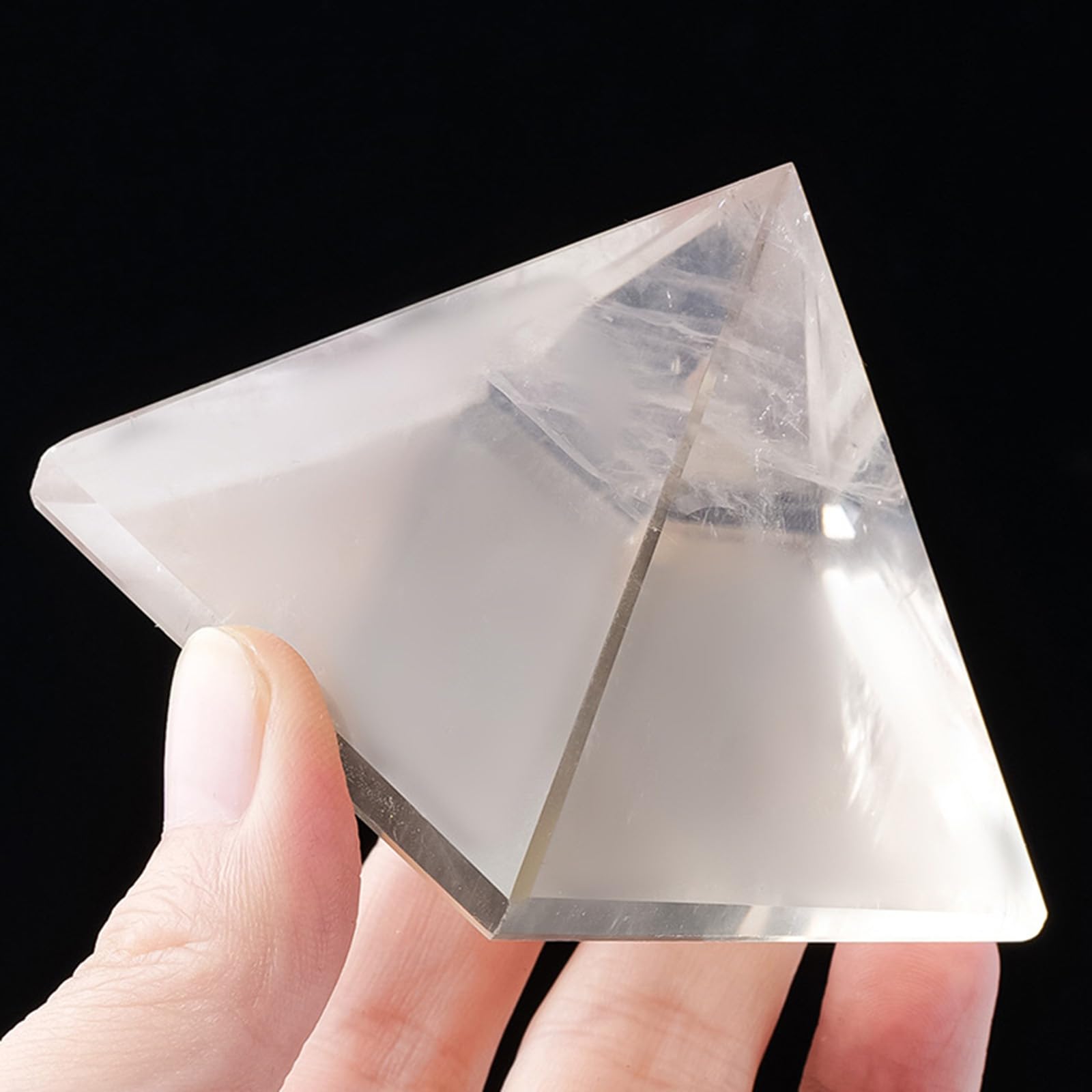 Heilkristalle, Bergkristall-Pyramidenprisma, natürlicher Energie-Chakra-Stein, Reiki-Pyramiden-Dekoration für Meditation, spirituelle Heilung, Feng Shui im ​​Büro,10cm