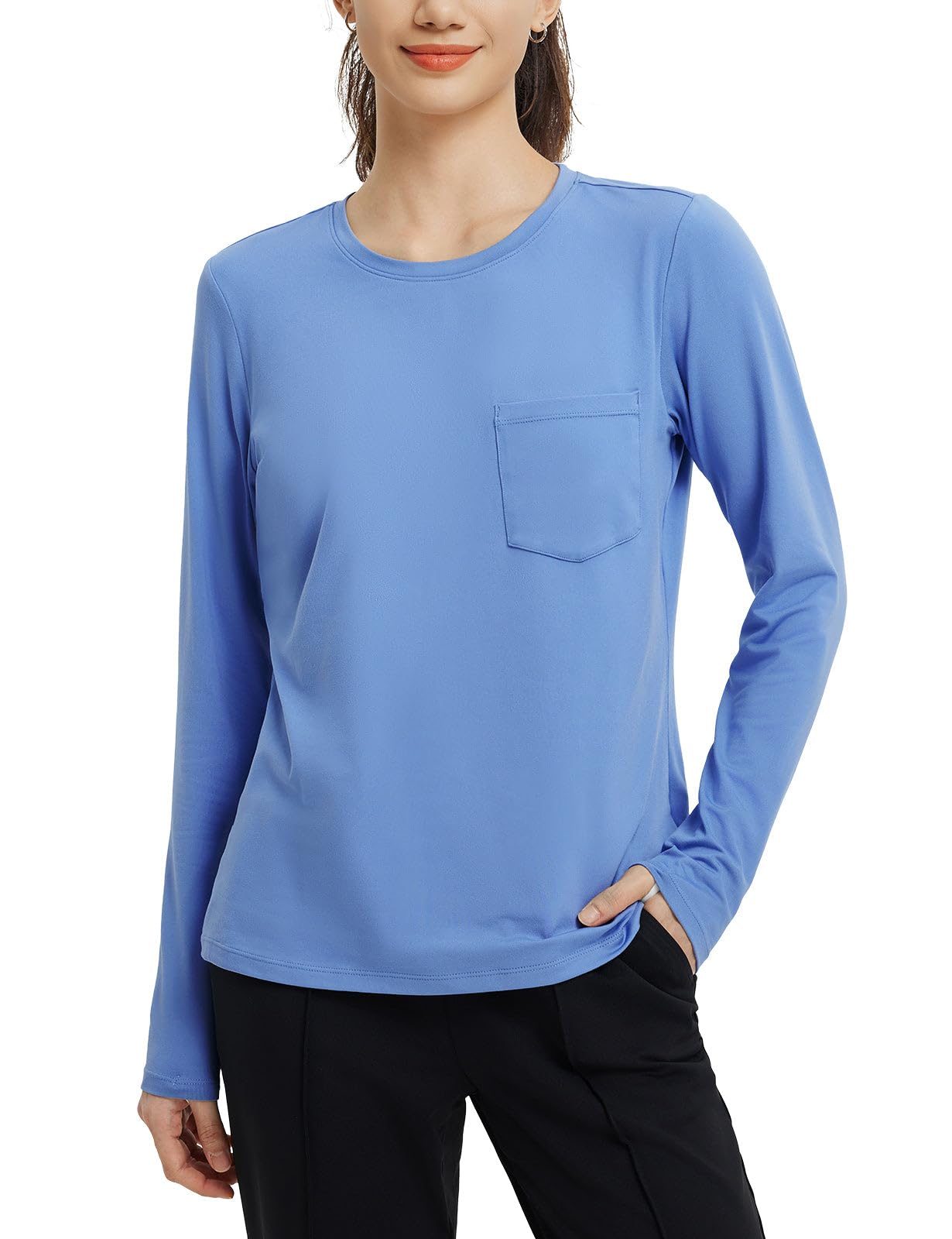 baleaf Womens Long Sleeve Workout Shirts for Women Active Tops Soft Activewear Moisture Wicking Running Clothes Travel