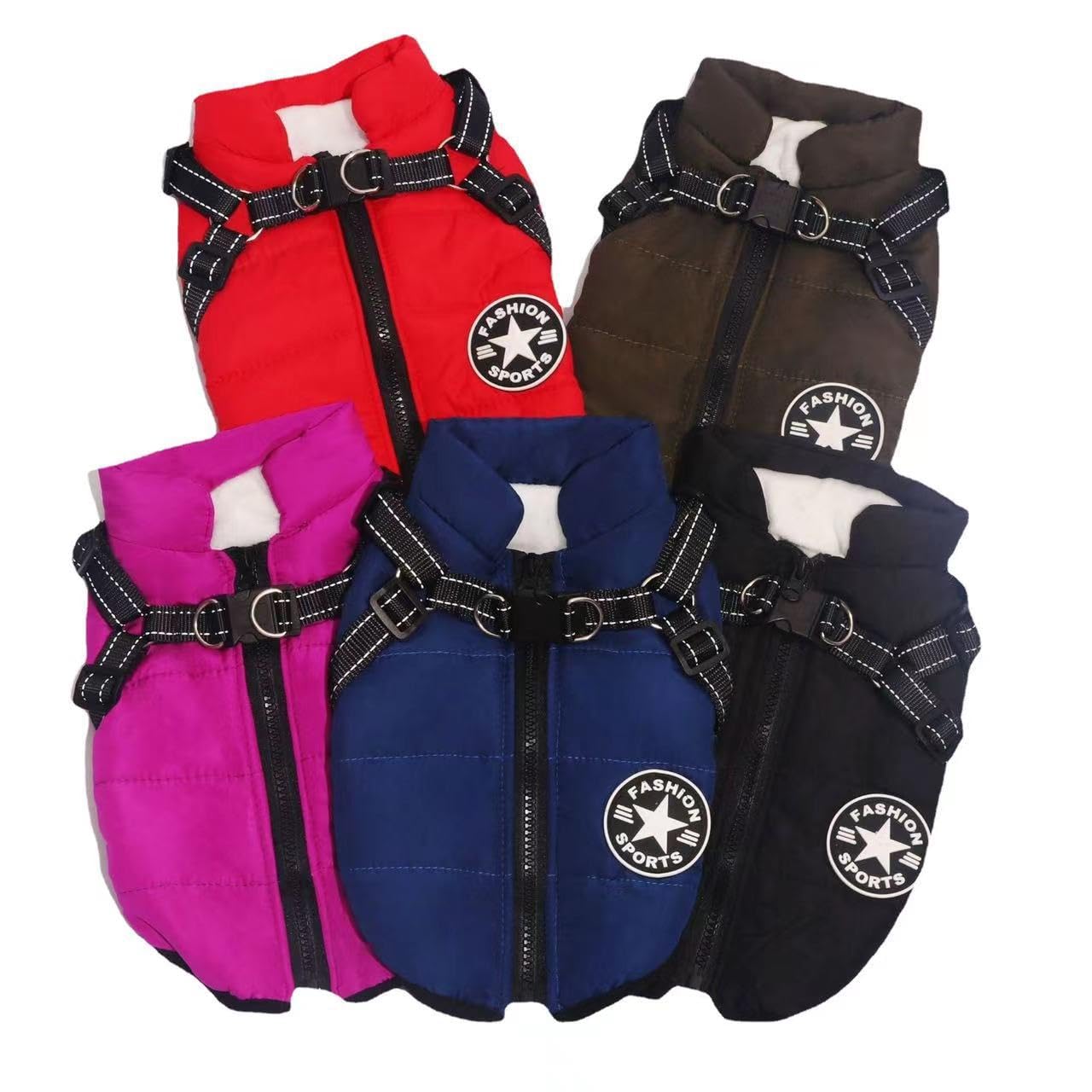 Cappotto invernale caldo per cani, giacca invernale imbottita in pile riflettente per cani con imbracatura integrata, impermeabile, antivento con cerniera (verde, XXL)
