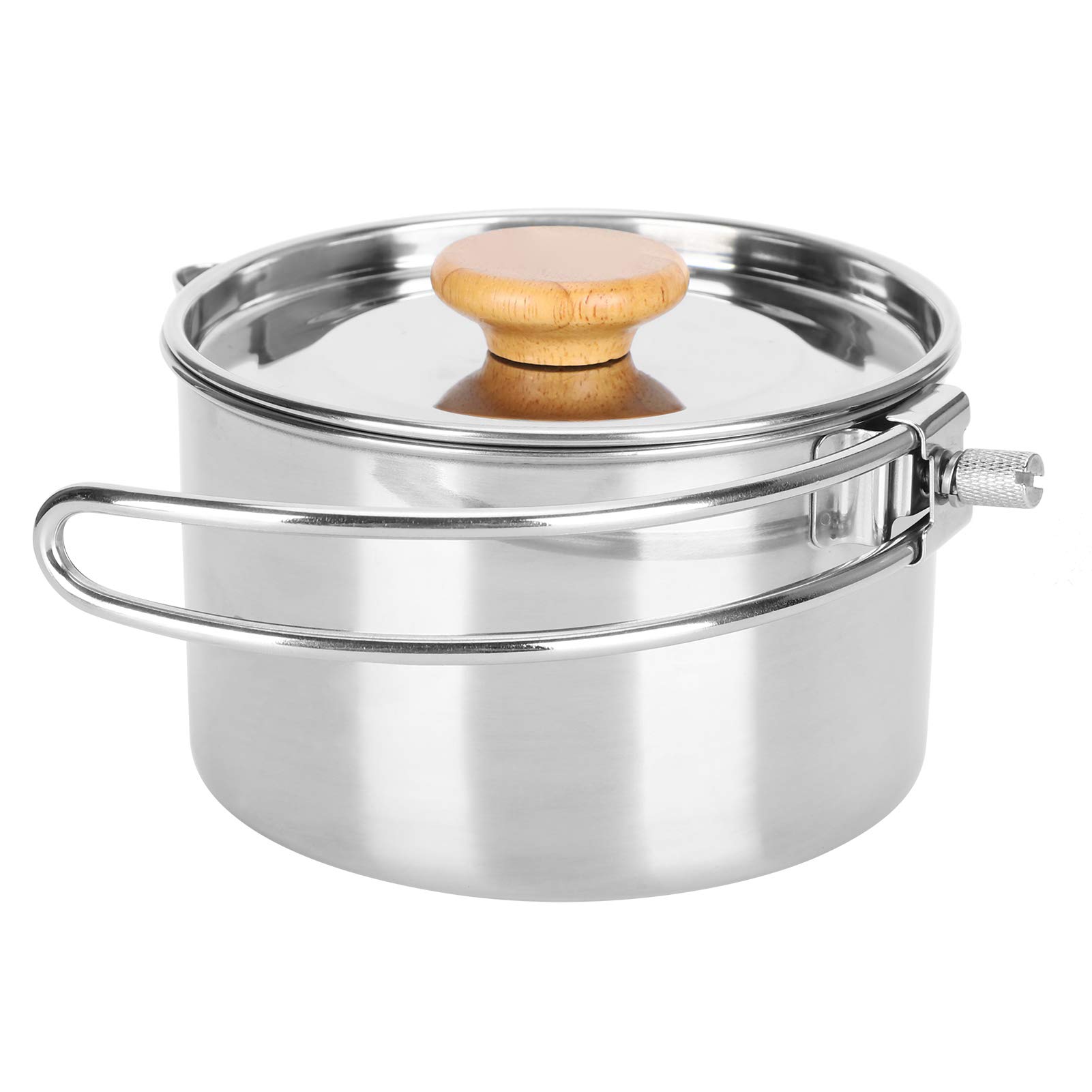 Bollitore in Acciaio Inossidabile Teiera Portatile Leggera da caffè per Campeggio, Picnic, Uso Esterno con Coperchio e Custodia