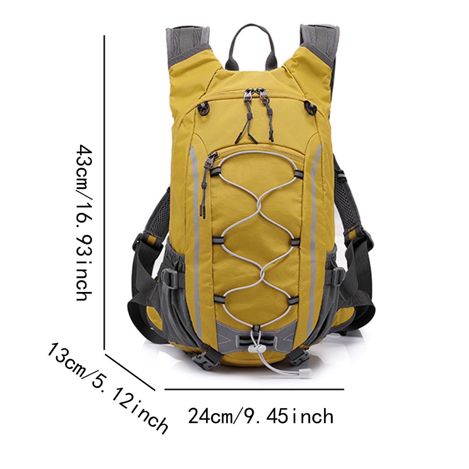 Mochila de Senderismo Y Montañismo de 20 litros, Multifuncional, de Poliéster, con Múltiples Compartimentos para Uso Diario. Resistente, Verde Amarillento