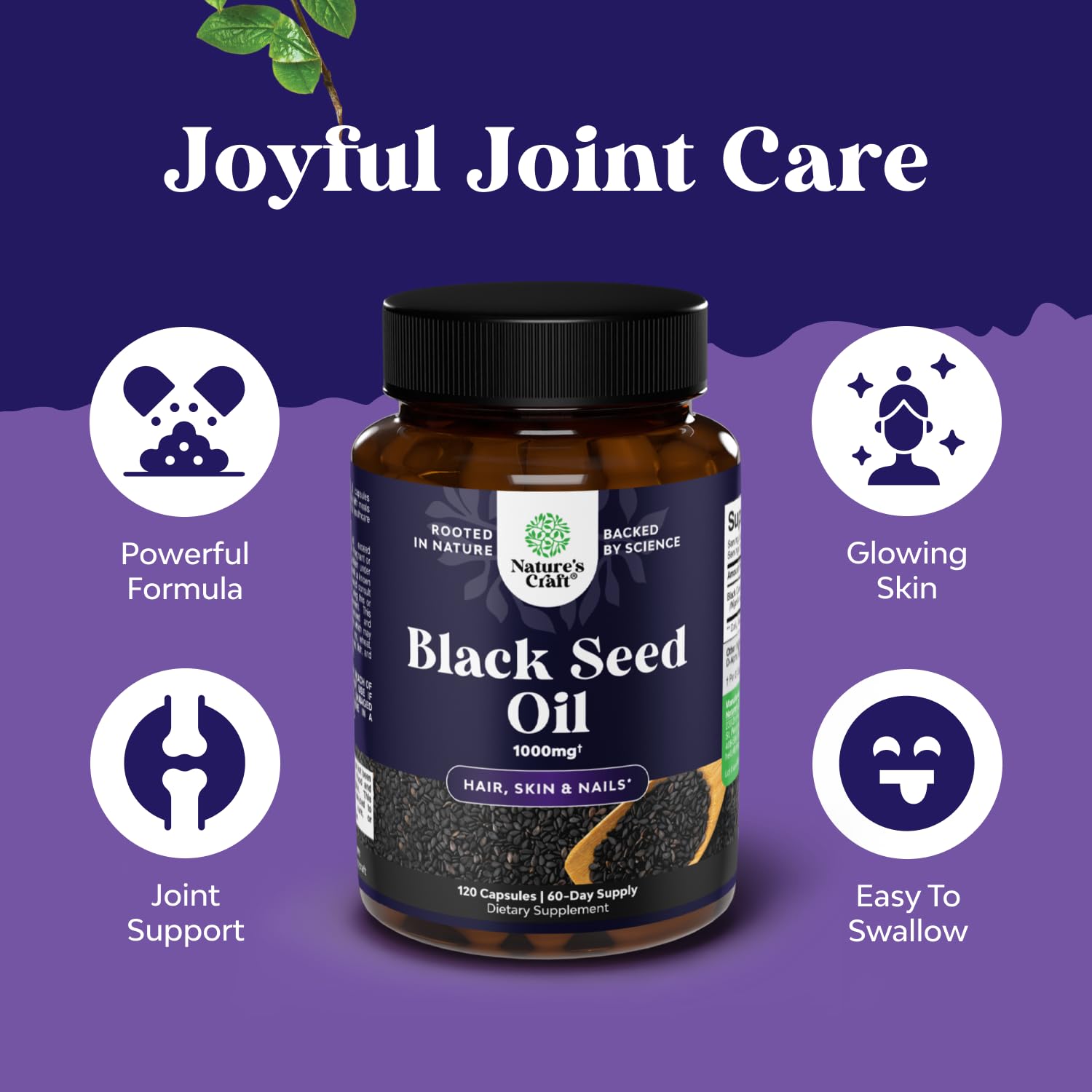 Black Seed Oil Capsules with Omega 3-6-9, Dietary Supplement - 60 Count — Amazon image 9