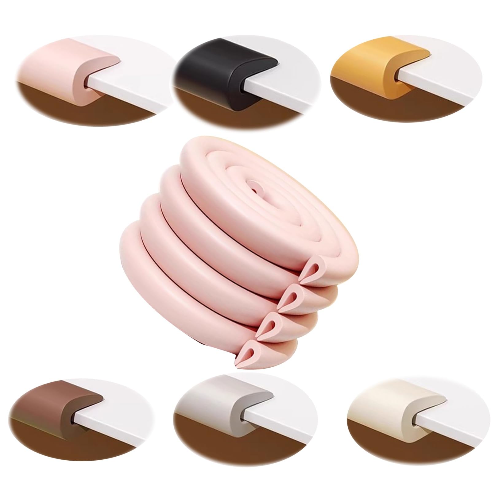 Furniture Corner Guard Edge, Silicone Corner Protector, Protective Foam Cushion U Shape for Table Fireplace Countertop(Pink,20M)
