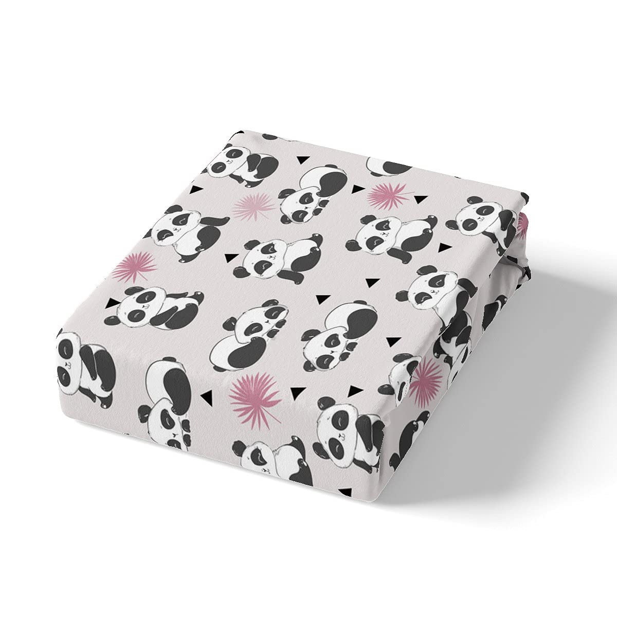 AILONEN Set Biancheria Da Letto Panda Con Fiori Viola - 3 Pezzi (Piumino + 2 Federe), Morbida Microfibra, Taglie: Singolo, Matrimoniale, Queen