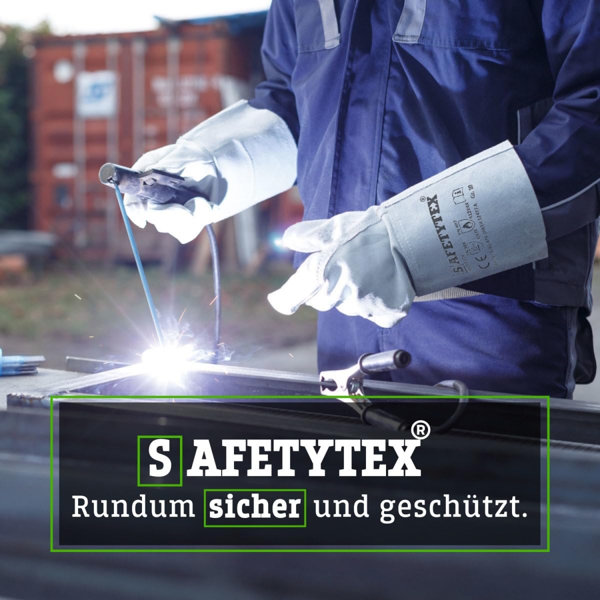 Safetytex Rindleder Handschuhe KOSSEBADE - Schweißerhandschuhe aus Rindvollleder & Spaltleder - Schutz vor Hitze, Funken & mechanischen Einflüssen - Größen: 10,5 12 Stück