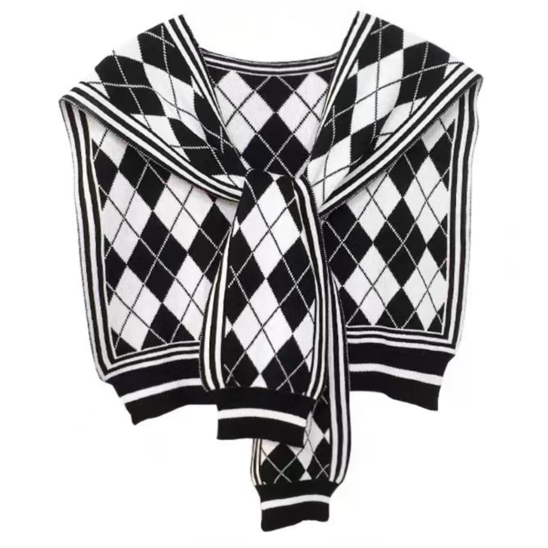 WaJuemy Sweater Shawl Wraps for Women Sweater Knitted Knotted Shawls Travel Casual Scarf Cape Shoulder Tops Fashion Wrap