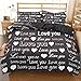 NIUBBTrzyczęściowy komplet pościeli z czystej bawełny na kołdrę,Kocham cię w kształcie serca260*230CMMiękki i wygodny z poszewką na poduszkę