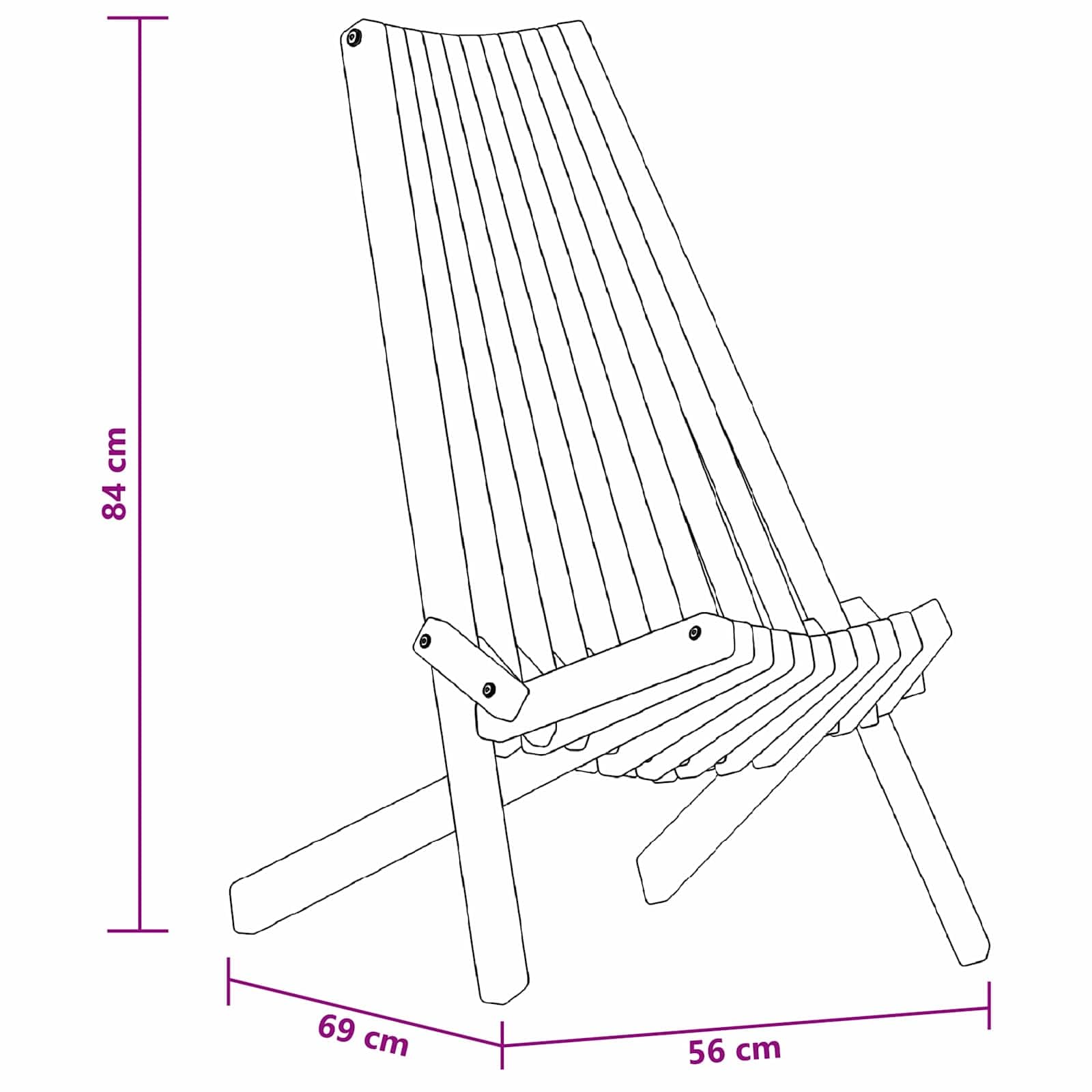 vidaXL Sedia 2 PCS Marrone 69 x 56 x 84 cm Legno di Acacia Massello, Sedia Pieghevole Rustica da Giardino e terrazzo, Relax in Acacia, Perfetta per Il Patio, Beige