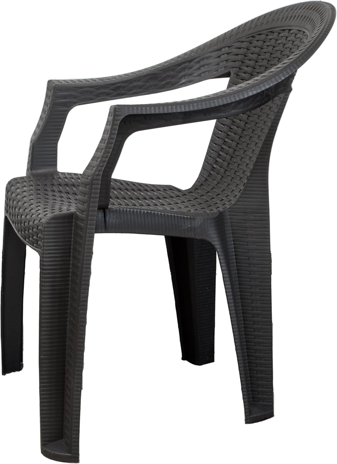 Rattan Sintetico Set Tavolo e Sedie da Giardino 6 Sedie con Braccioli Tavolo 150x90 cm Marrone Wengè