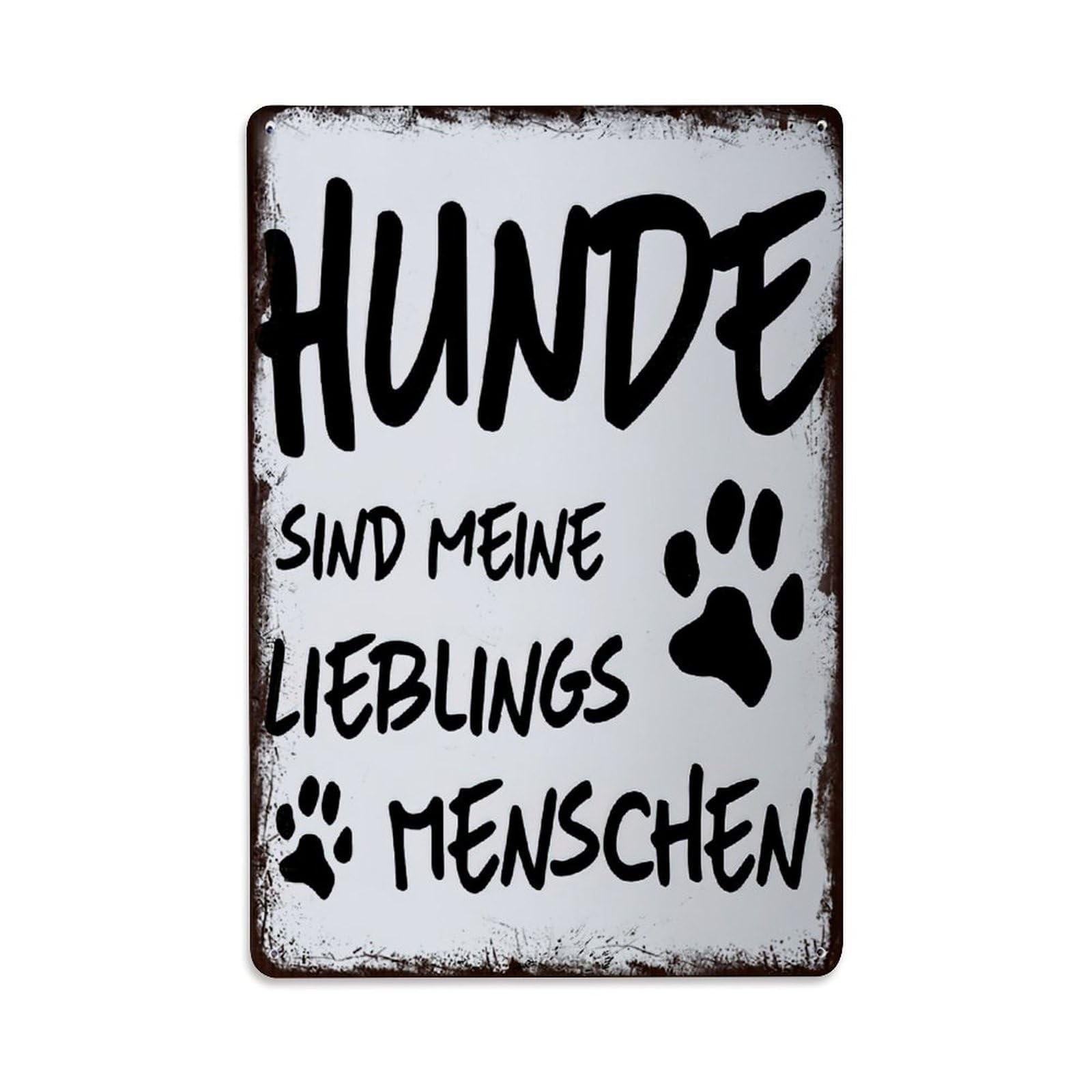 Nestemfo Vintage Hunde Sind Meine Lieblings Menschen Tin Sign Metal Sign, Living Room,Bar, Home, Bedroom Wall Decor,Retro Metal Poster 8X12 Inches