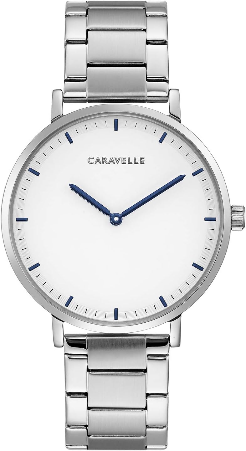 Caravelle min/Max Quartz Mens Watch, Stainless Steel