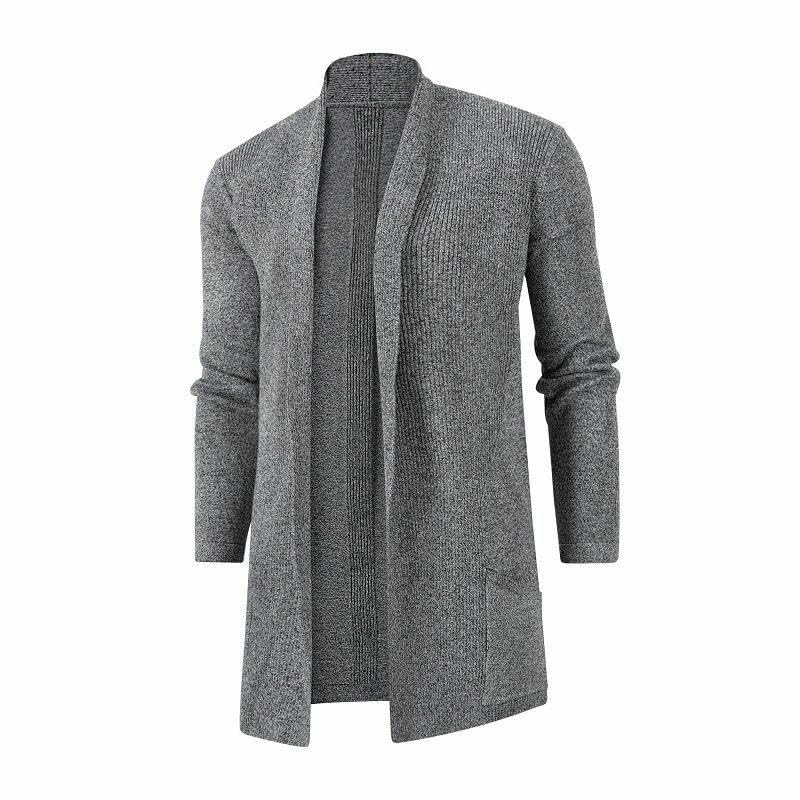 Chaqueta de punto de manga larga para hombre con solapa elegante de invierno 3