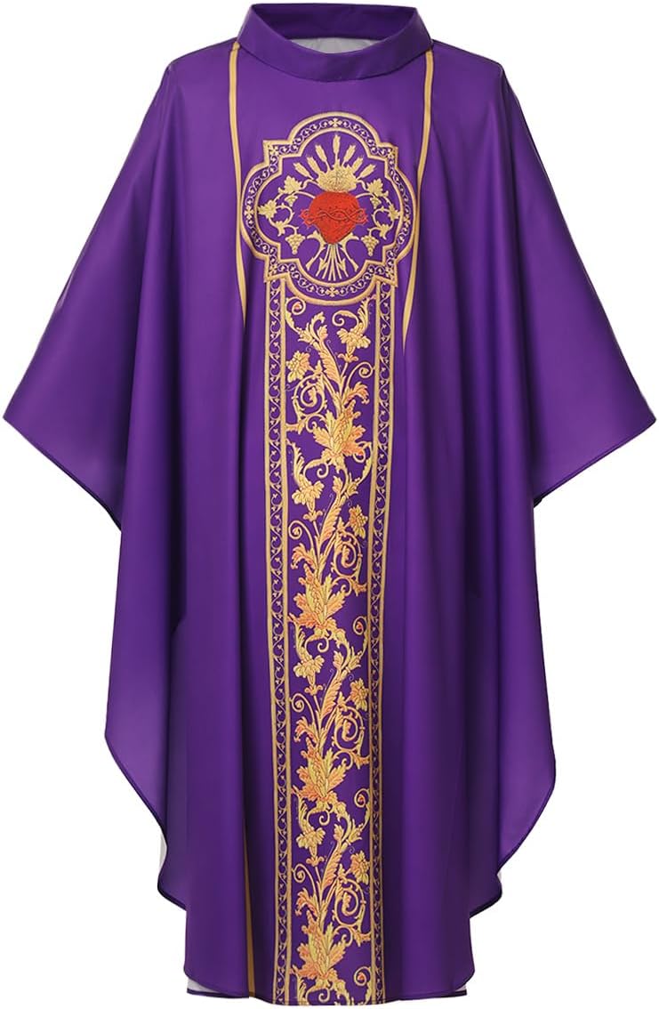 Mens Womens Priest Robe Celebrant Chasuble Catholic Church Father Mass Vestments