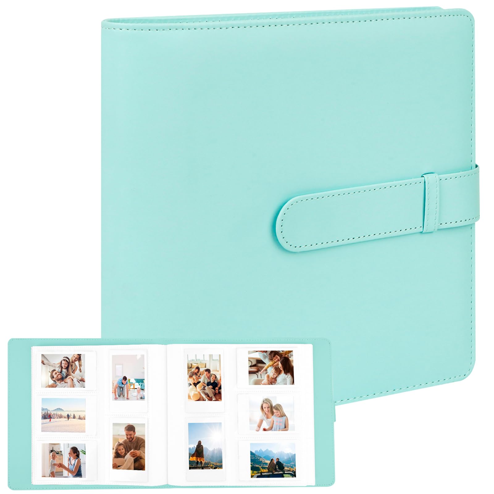 Ruibytree Fotoalbum 360 Fotos für Instax Mini & Polaroid 6x9 cm | PU-Ledereinband, Seiteneinschub, Säurefreie Seiten, Taschengröße 54 × 86 mm, Für Kodak 2×3 Zoll Fotos, Große Kapazität
