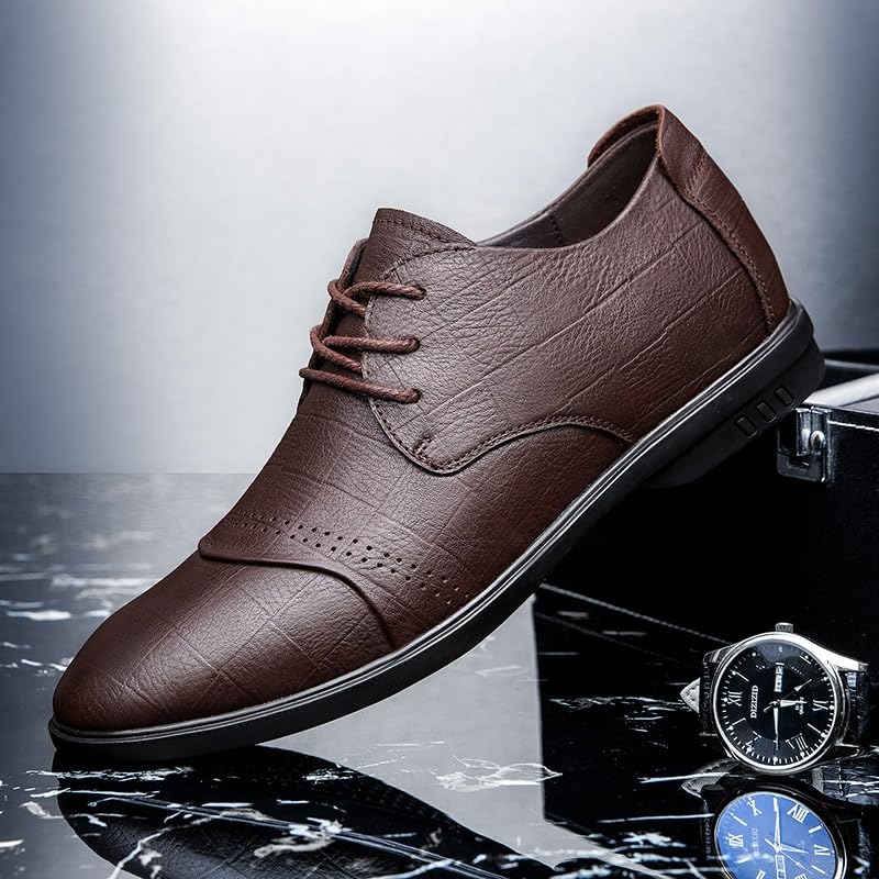 Men's Lace-up Casual Shoes Soft-Soled Low-Heeled Oxford Shoes wear-Resistant Comfortable Breathable Round-Toed Work Shoes for Men4