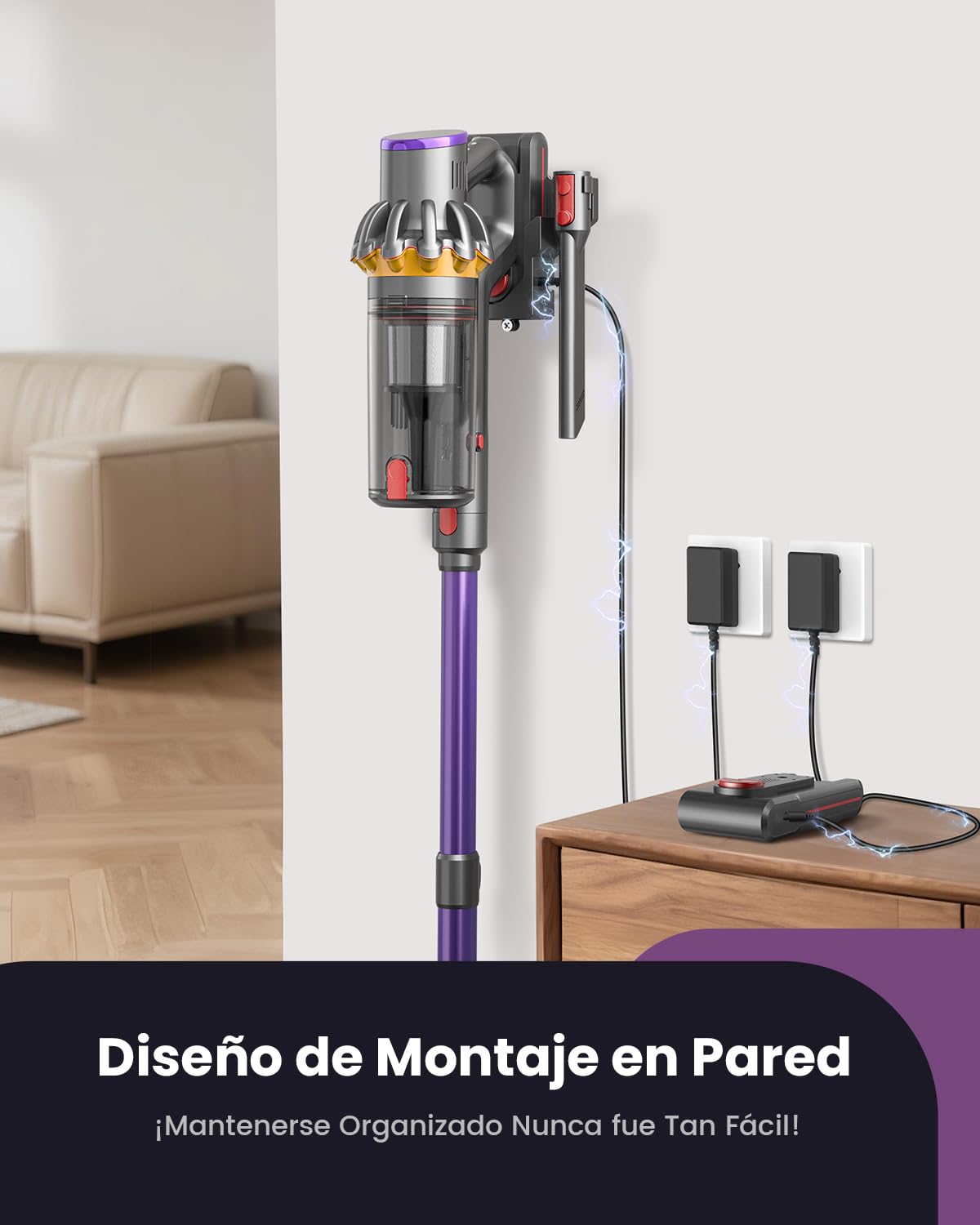 45kPa/580W/70Mins Aspiradora sin Cable, 1.8L Aspirador de Mano con Cepillo Antienredos, Pantalla Táctil, Carga de Pared, 6 en 1 Escoba Aspiradora, Ideal para Suelos Alfombras Pelo de Animales