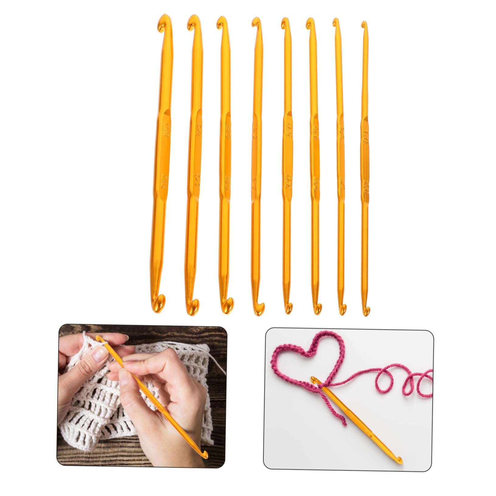 5 Set Ganci Per Uncinetto Doppia Estremità Strumenti Professionali Per Lavori Ergonomico E Confortevole Per Progetti 8 Pezzi*5