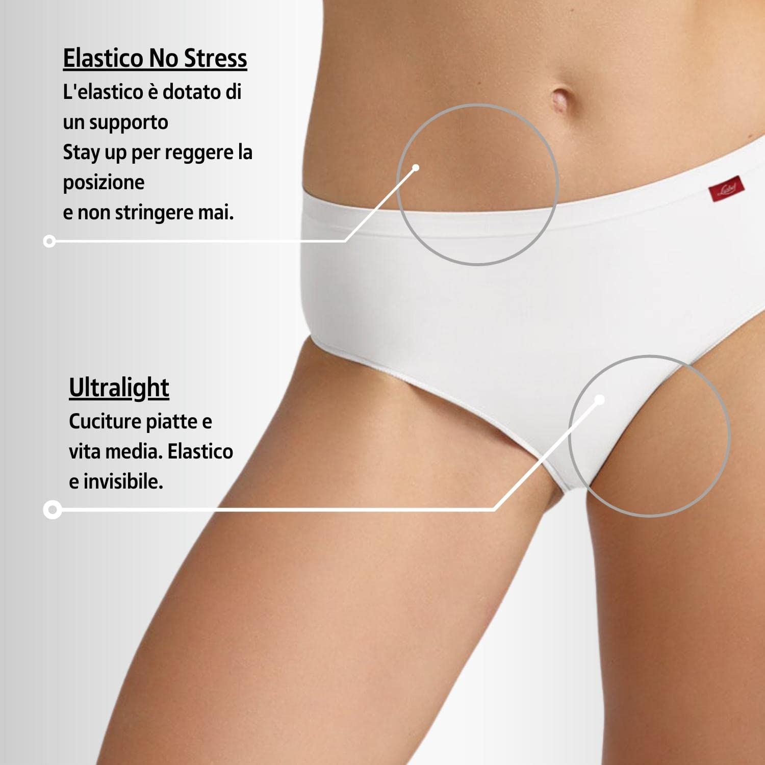 Intimitaly Set 6 Slip Donna Cotone Vita Alta Mutande Donna Cotone Midi Anallergiche Anatomiche
