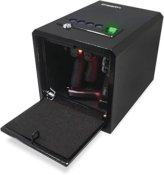 Stealth Biometric Handgun Hanger Safe Quick Access Pistol Security Box CA DOJ Approved