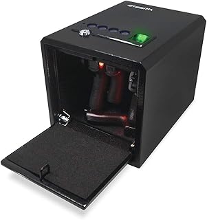 Stealth Biometric Handgun Hanger Safe Quick Access Pistol Security Box CA DOJ Approved - Stealth