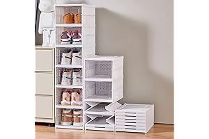 Genius Pop Up Shoe Organizer with Zippered Lids