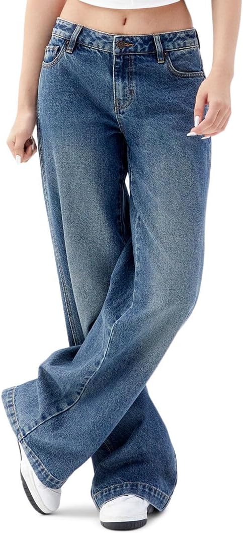 PacSun Women's Casey Low Rise Baggy Jeans Dark Indigo Tint