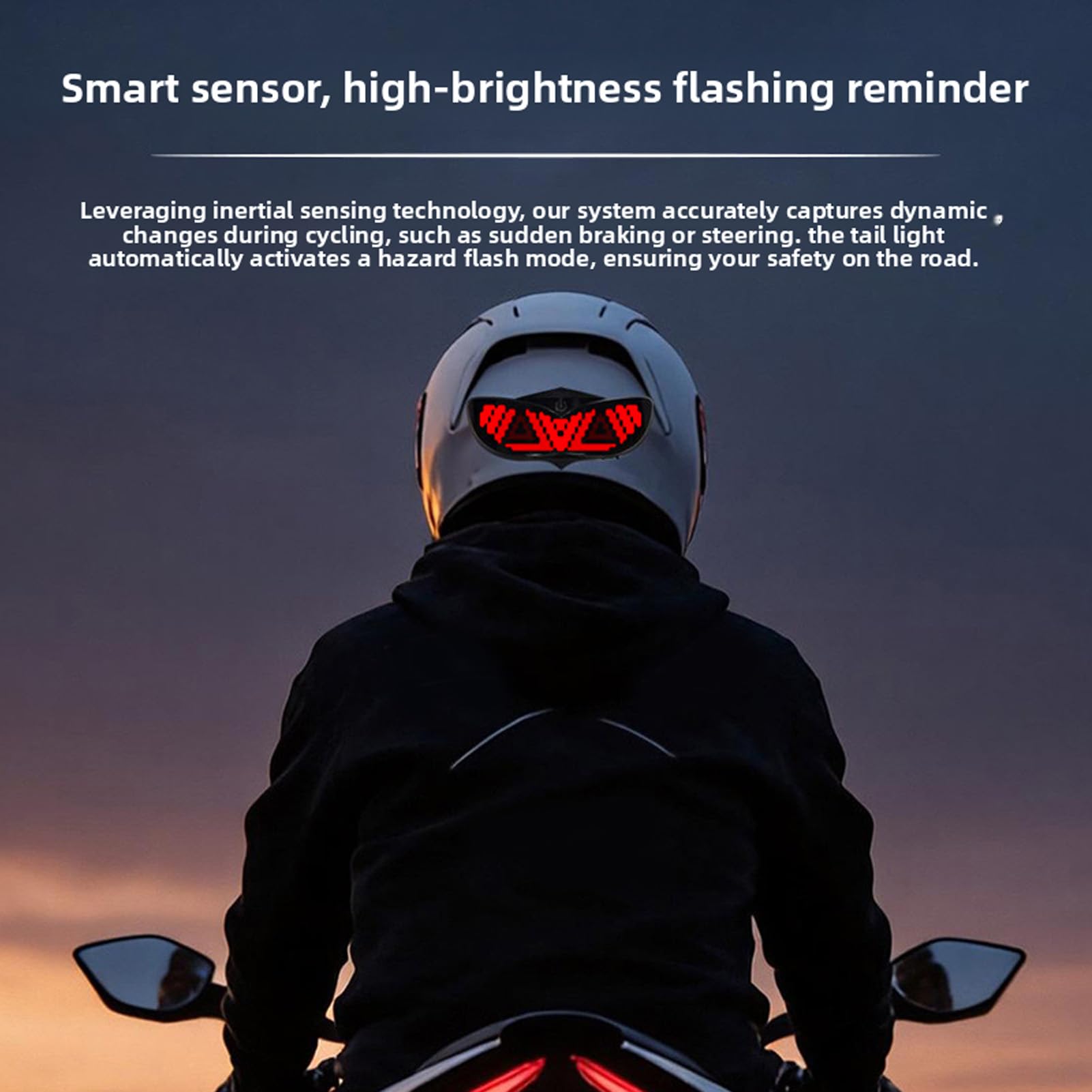 Luocute Spia LED per Casco Intelligente, Controllo APP con Animazioni Display Programmabili e Testo per la Guida Notturna in Motocicletta
