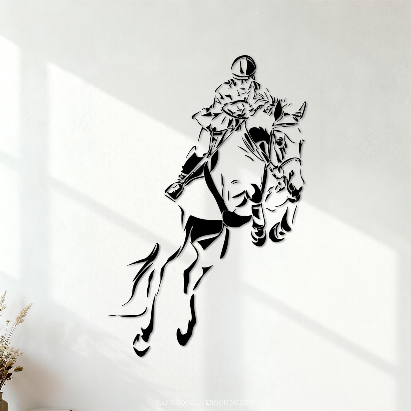 Lettering Stickers Jockey Horse Equestrian Sports 54.6x82.7cm Car Body Decoration Black