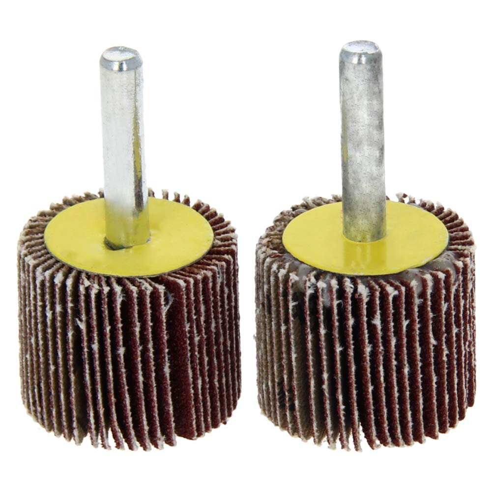 Utoolmart Shank Mounted Flap Wheels With Mandrel With 30Mm Grinding Head Abrasive Sanding Wheel Polishing Buffing Rotary Accessories Kit Used For Grinding 2Pcs