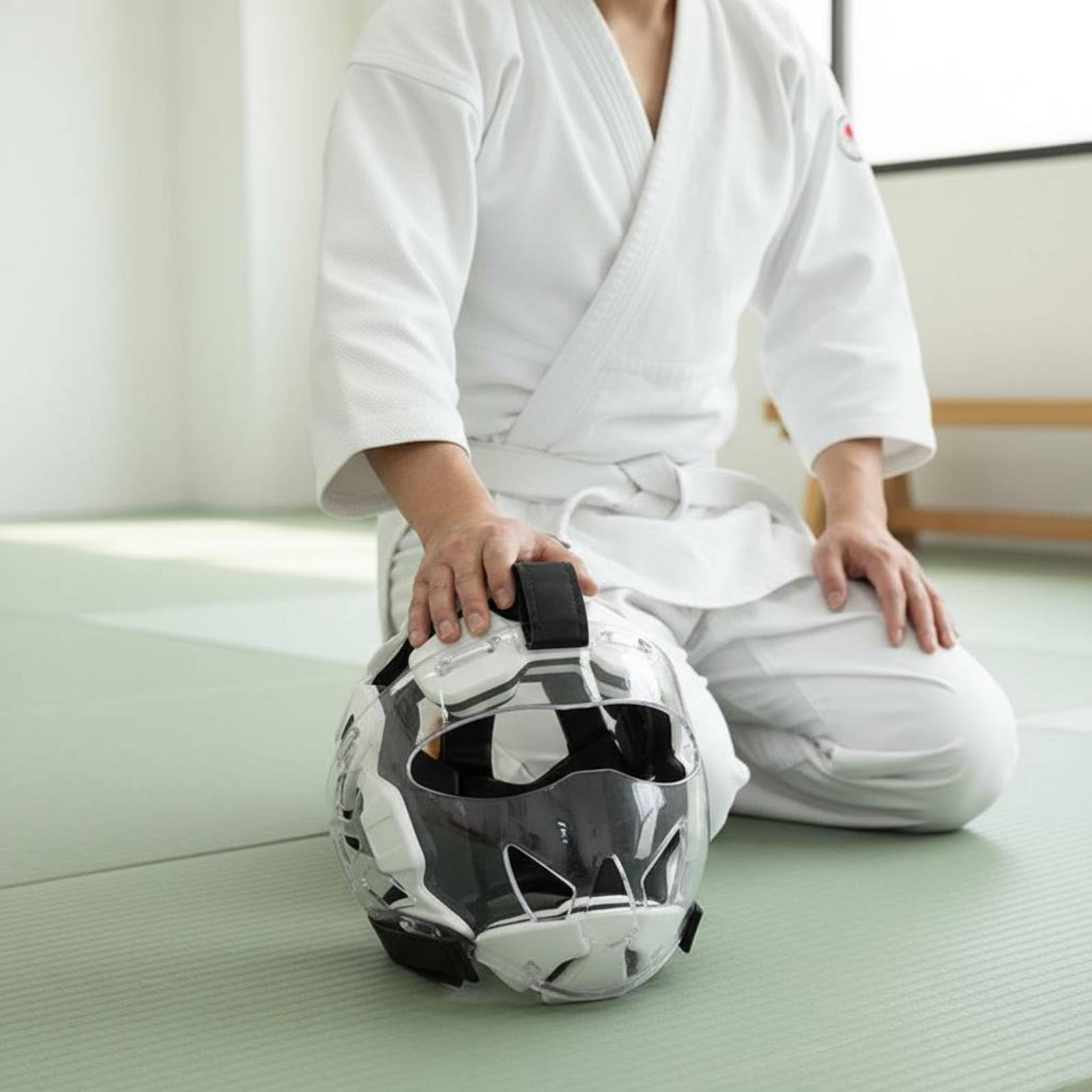 Casco Taekwondo Regolabile Ventilato Casco Karate Trasparente Traspirante Attrezzatura Sportiva per Gara, Allenamento