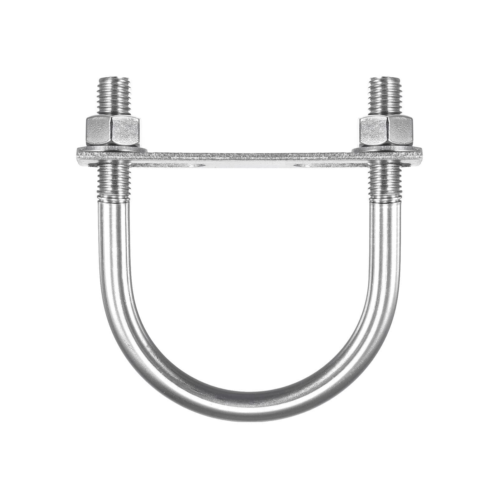 TOP-VIGOR 3 sets M12 Round U-Bolts, 76mm Inner Width 114mm Length 304 Stainless Steel U-Bolts with Nut