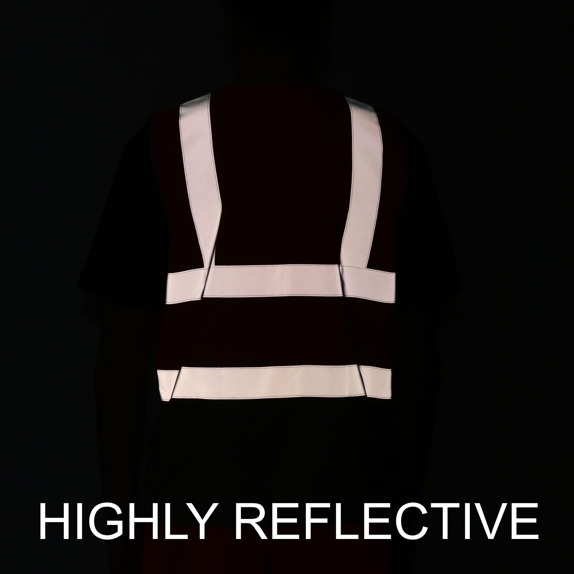 PB TECH Hi Vis Zipper Front High Visibility Reflective Vest Hi Vis Executive Jacket Vest Waistcoat ID & Multiple Pockets (Yellow & Navy - Image 4