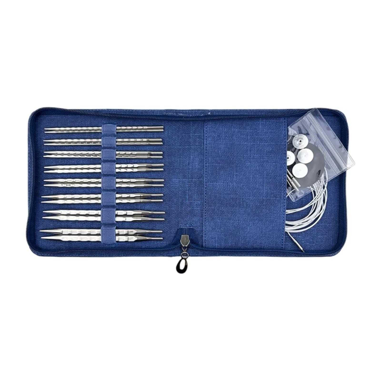 Rundstricknadel-Set, Rundstricknadel-Set mit Etui und Zubehör, Größe von 3,5 mm bis 8,0 mm, quadratisches Zubehör