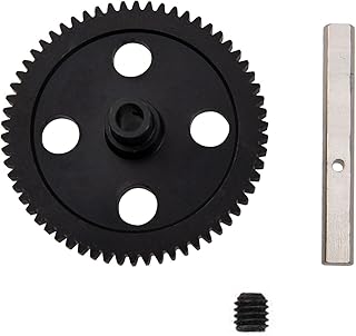 Treehobby Metal Steel Differential Center Gear 62T for WLtoys 12428 12423 1/12 Crawler Short-haul Buggy RC Car Replacement Parts (Black)