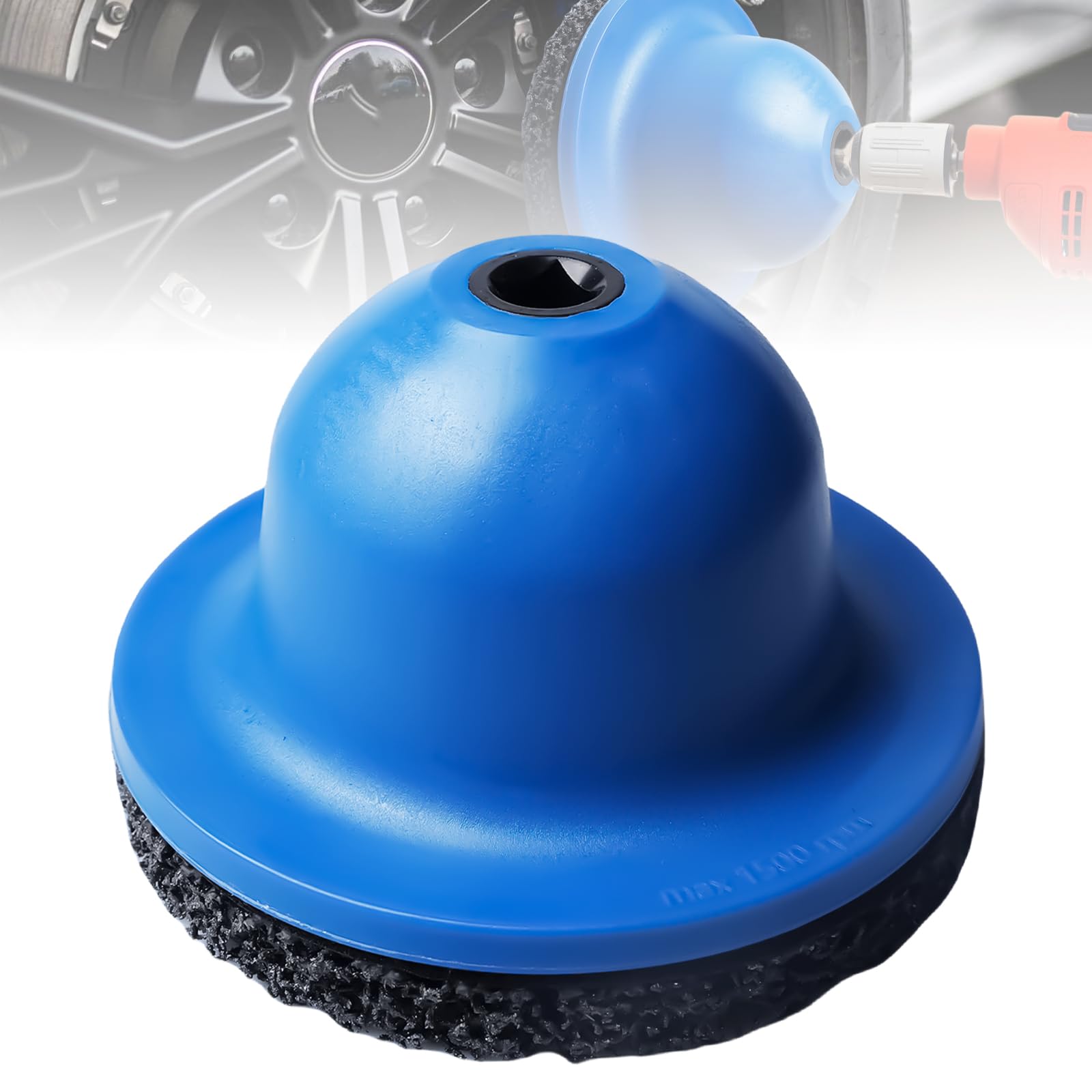 Amoladora de cubo de rueda para coche, diámetro de 90 mm - 150 mm, bujes de rueda de 1/2", lijadora de cabeza esférica de aluminio, accesorio de lijado multiherramienta para el cuidado de llantas