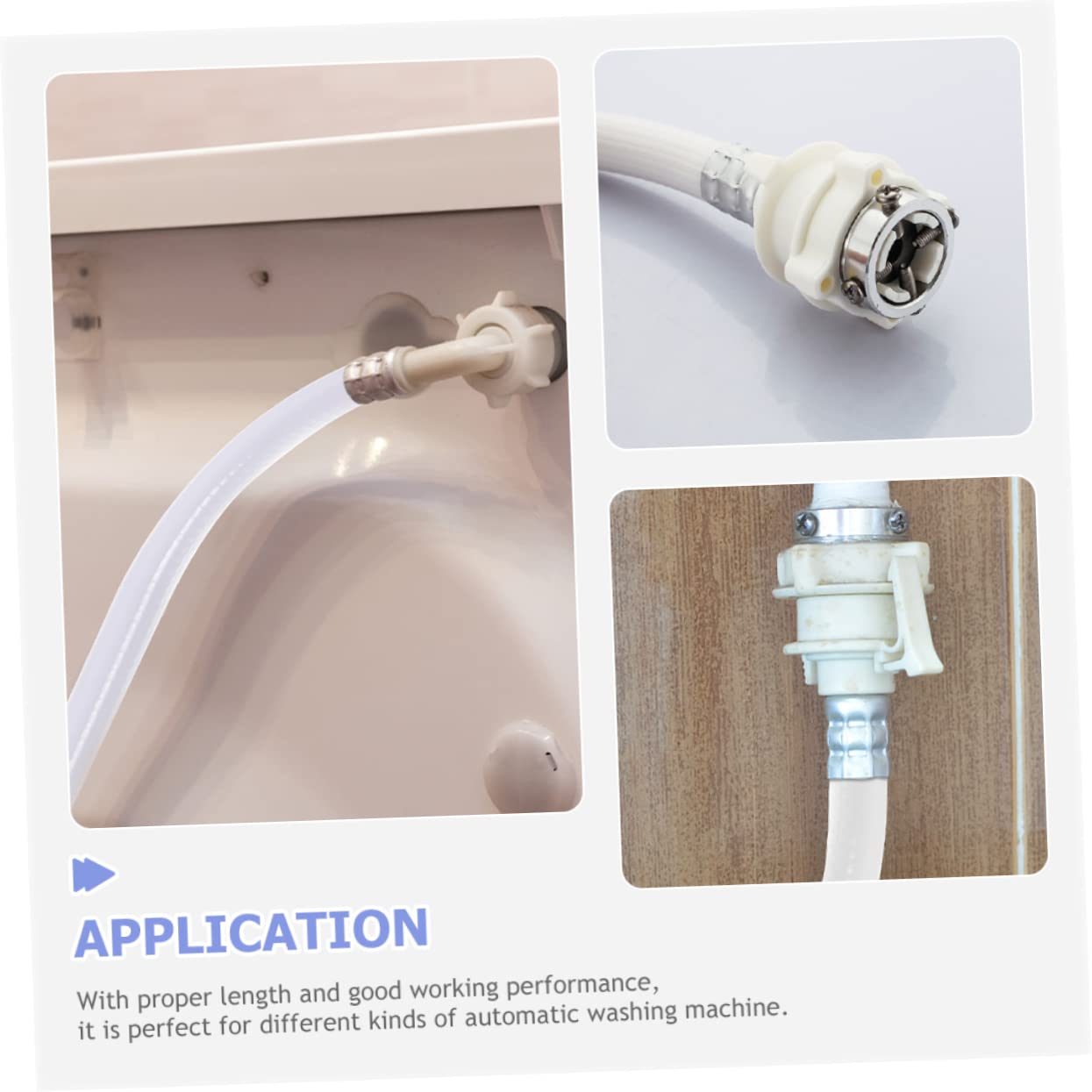 Tubo di Carico per Lavatrice 2 Pezzi, 2m, Flessibile, Giunto a 90°, Pvc e Acciaio Inox, senza Perdite