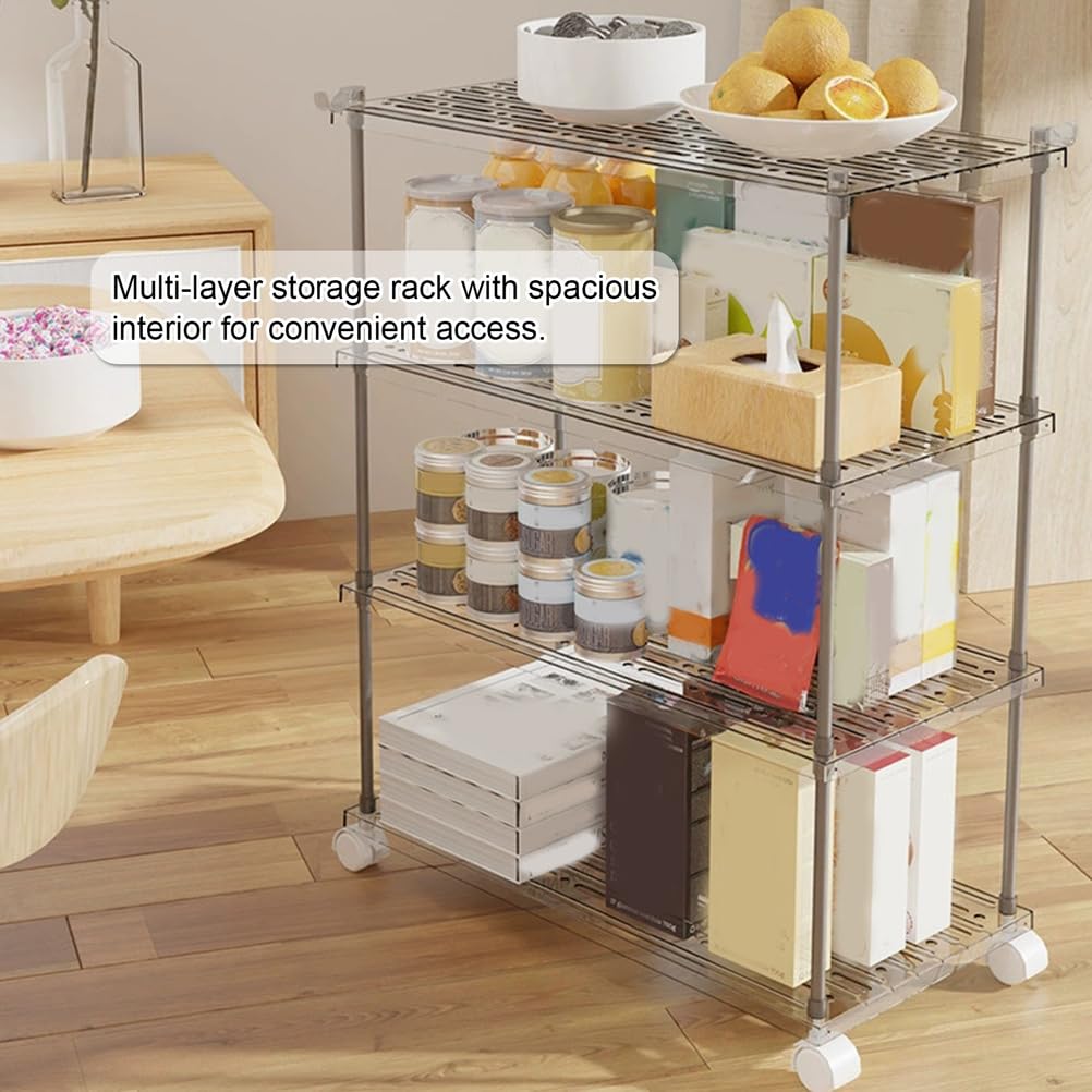 Carrello portautensili a 3 livelli, scaffale mobile per cucina, bagno, lavanderia e ufficio, scaffale multiuso in grigio, opzioni versatili a 2/3/4 ripiani disponibili