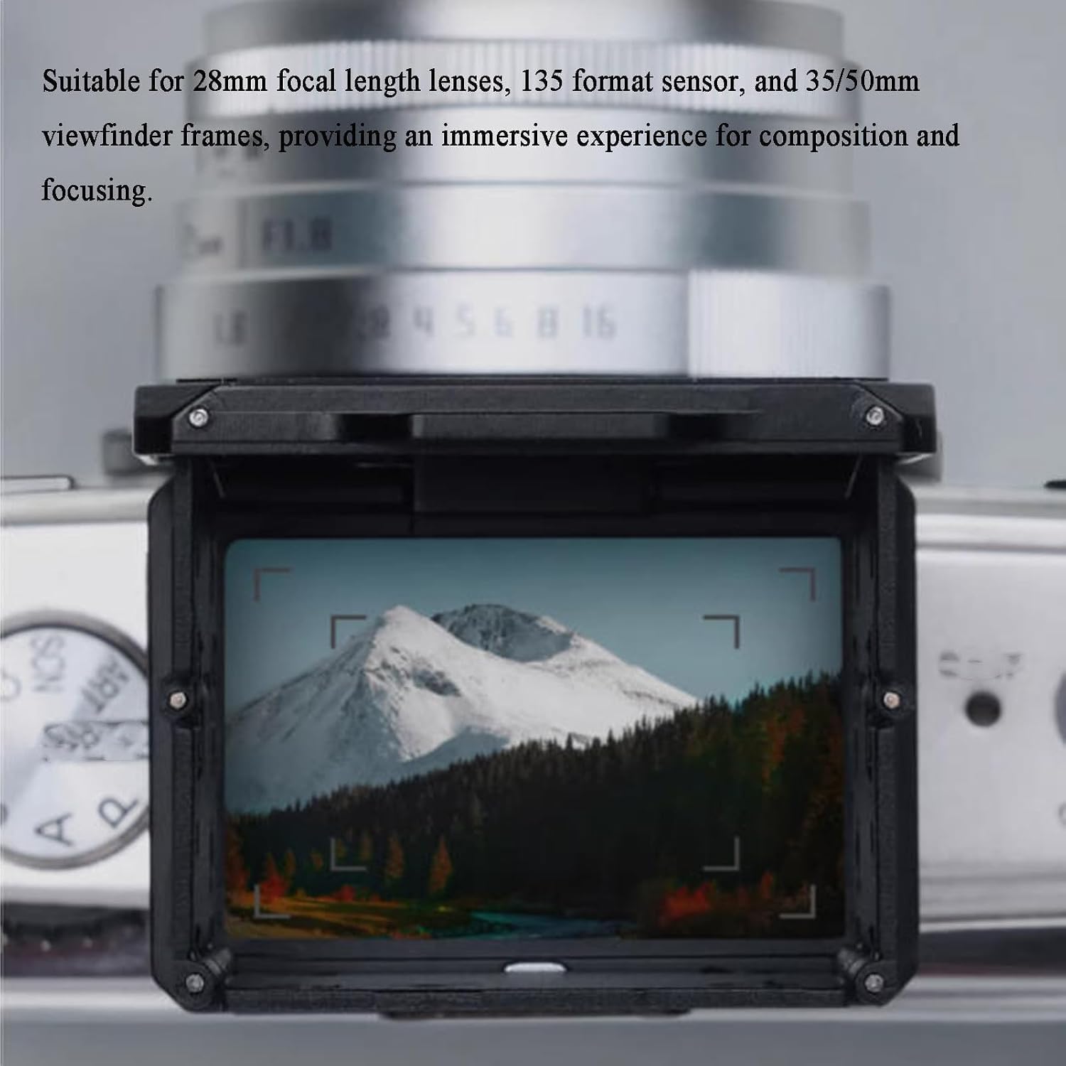 Visor óptico Externo De 28 Mm A La Altura De La Cintura, Visor A La Altura De La Cintura, Encuadre De 35/50mm, Montura Zapata Fría para Cámaras Formato 135, Encuadre Preciso Black
