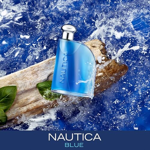 Image of Nautica Blue Eau de Toilette for Men | Long Lasting Fresh Aquatic Woody Cologne | Musk, Sandalwood, Basil, Pineapple & Jasmine | Energetic Marine Masculine Fragrance Spray | Everyday Day Wear Mens Perfume | Ocean Inspired Gift for Him | 100ml