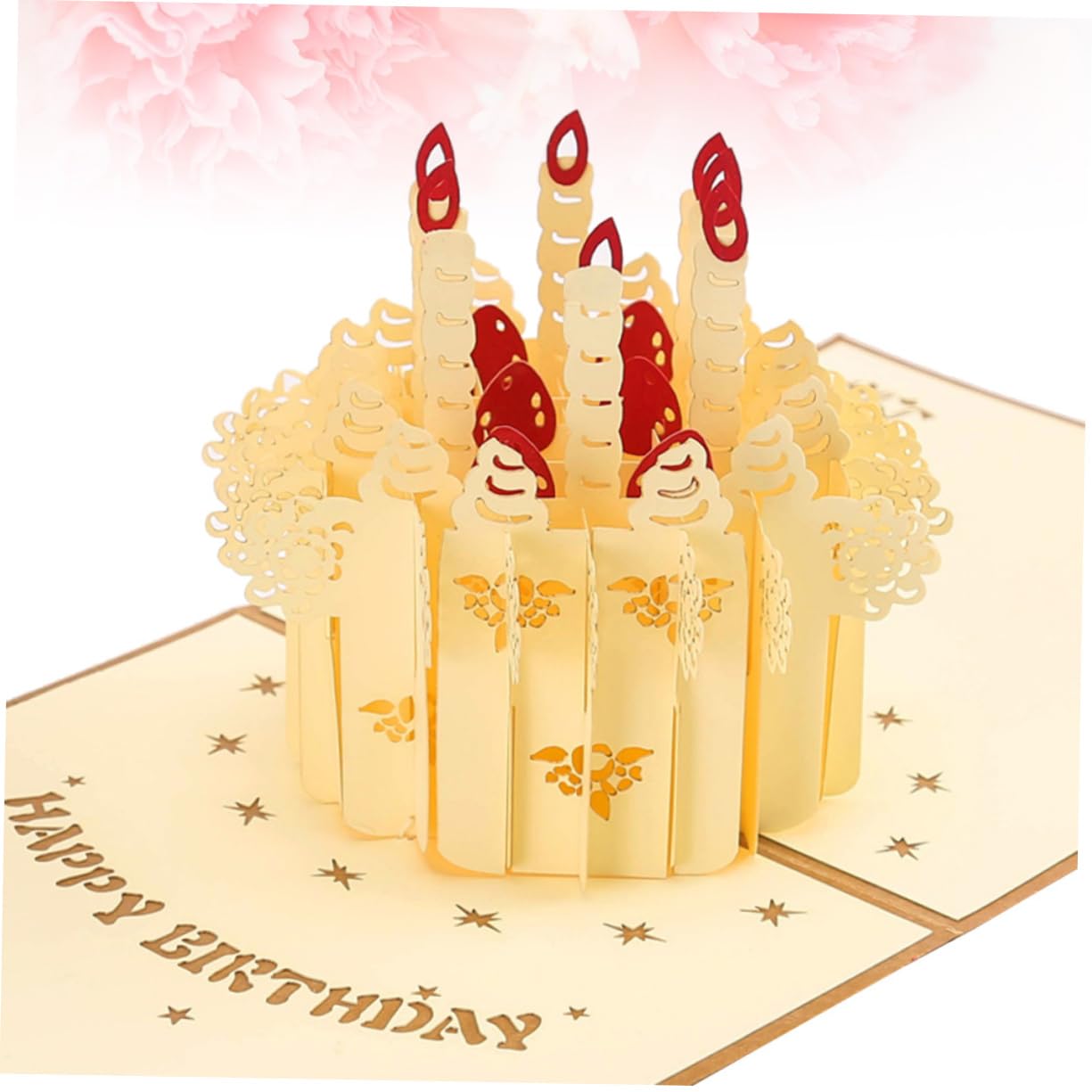 SHINEOFI 3pezzi Biglietti Di Compleanno Creativi Con Candela e Torta Auguri Unici Per Feste Anniversari e Occasioni Speciali Design Memorabile e Spazio Per Messaggi Personali