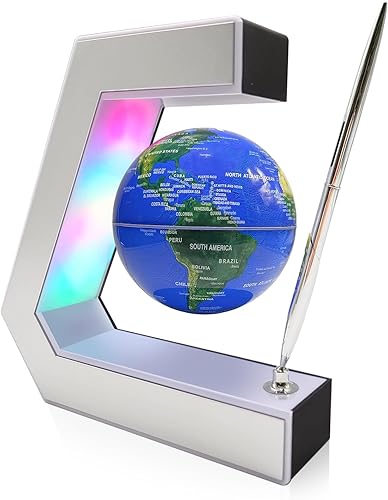 Flagest Globo de levitación magnética con luces LED y bolígrafo, globos flotantes para decoración educativa de escritorio, oficina, decoración de