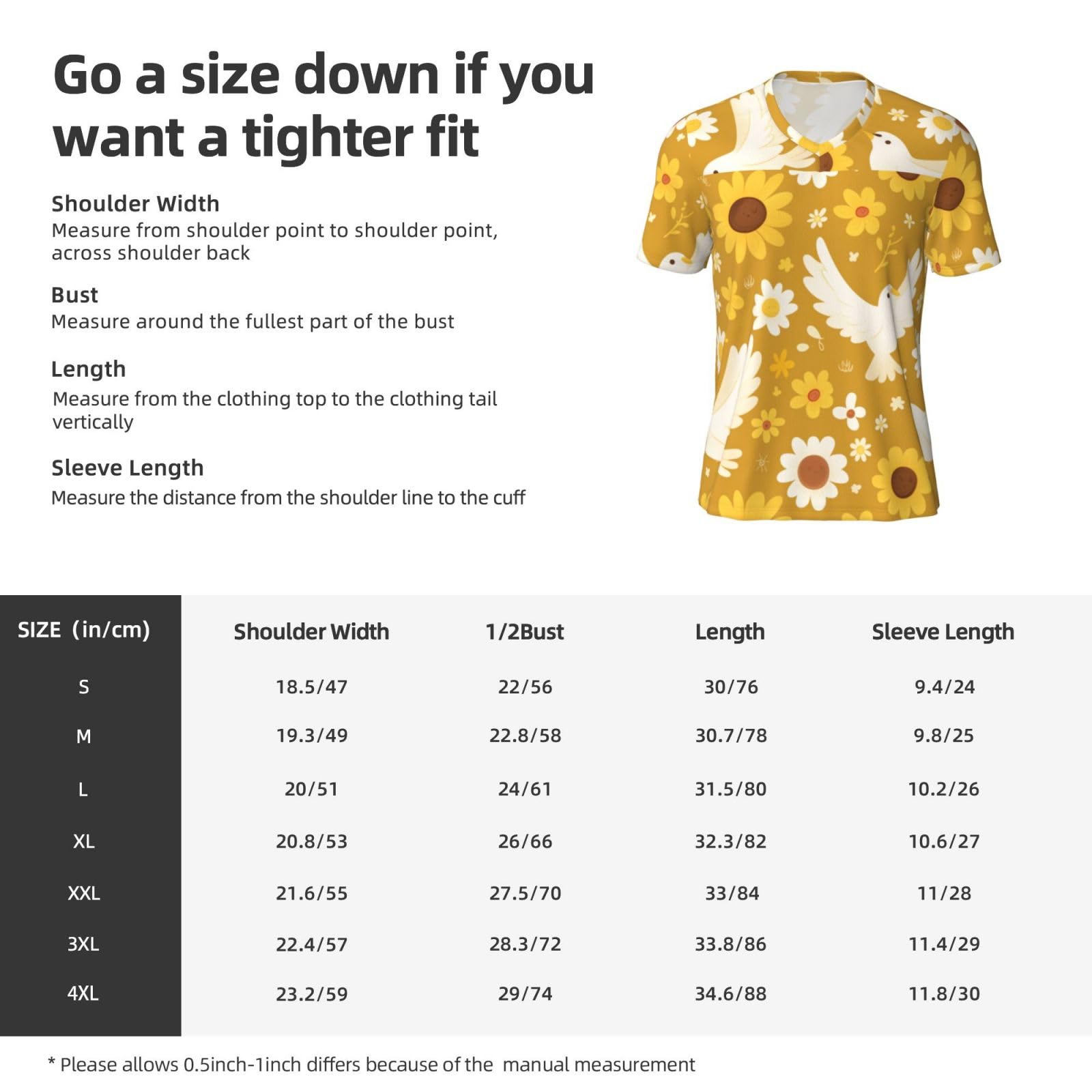 Stylish Athletic Sports Jersey Peace-Dove-Daisies Men's Rugby Jersey 4X-Large Black