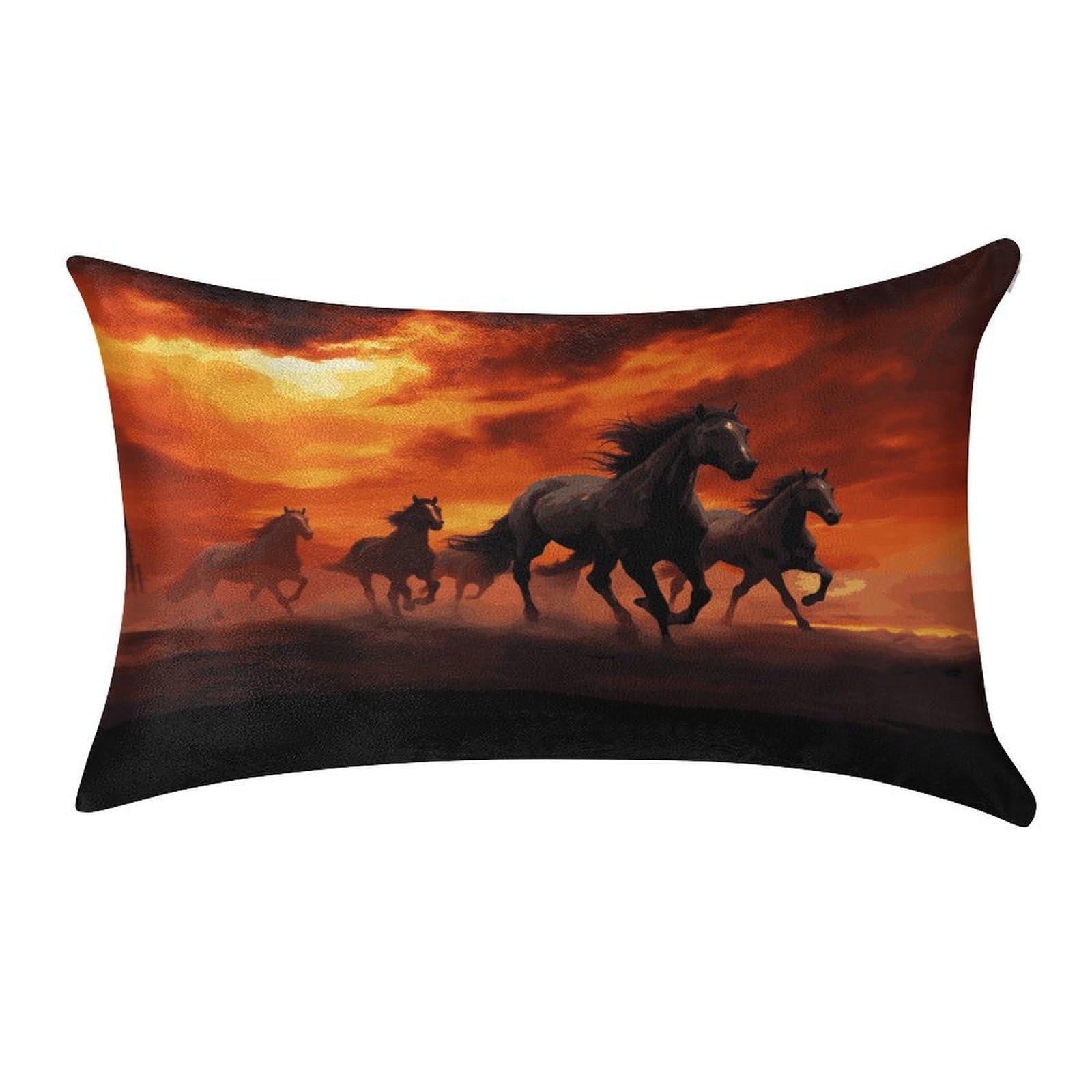 Btcowzrv Style Horses Red Glowing Clouds Pillow Cover Pillow Case Pillowcase