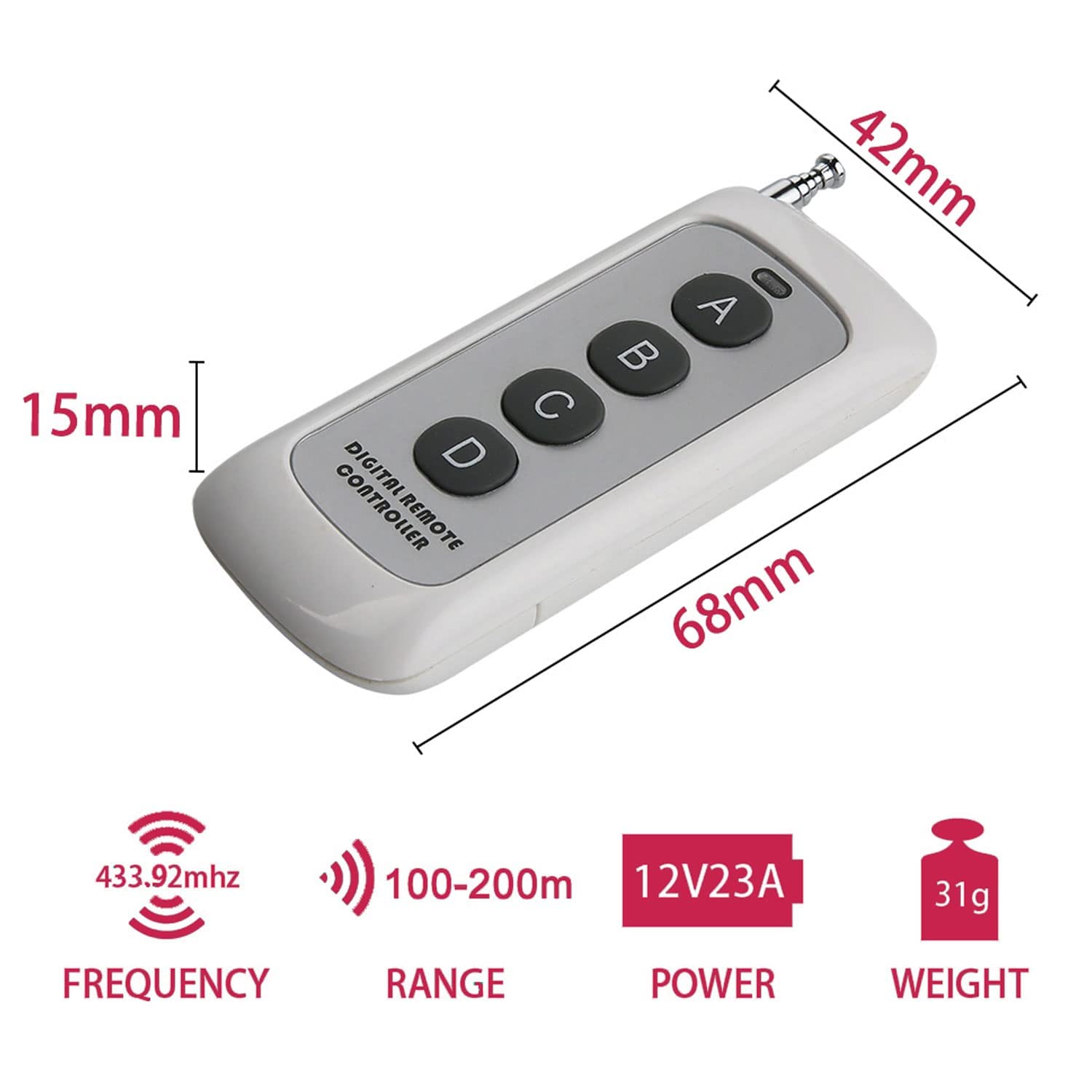433MHz Wireless Relay Module - Remote Control Kit -3 433MHz Wireless Relay Module - Remote Control Kit -3