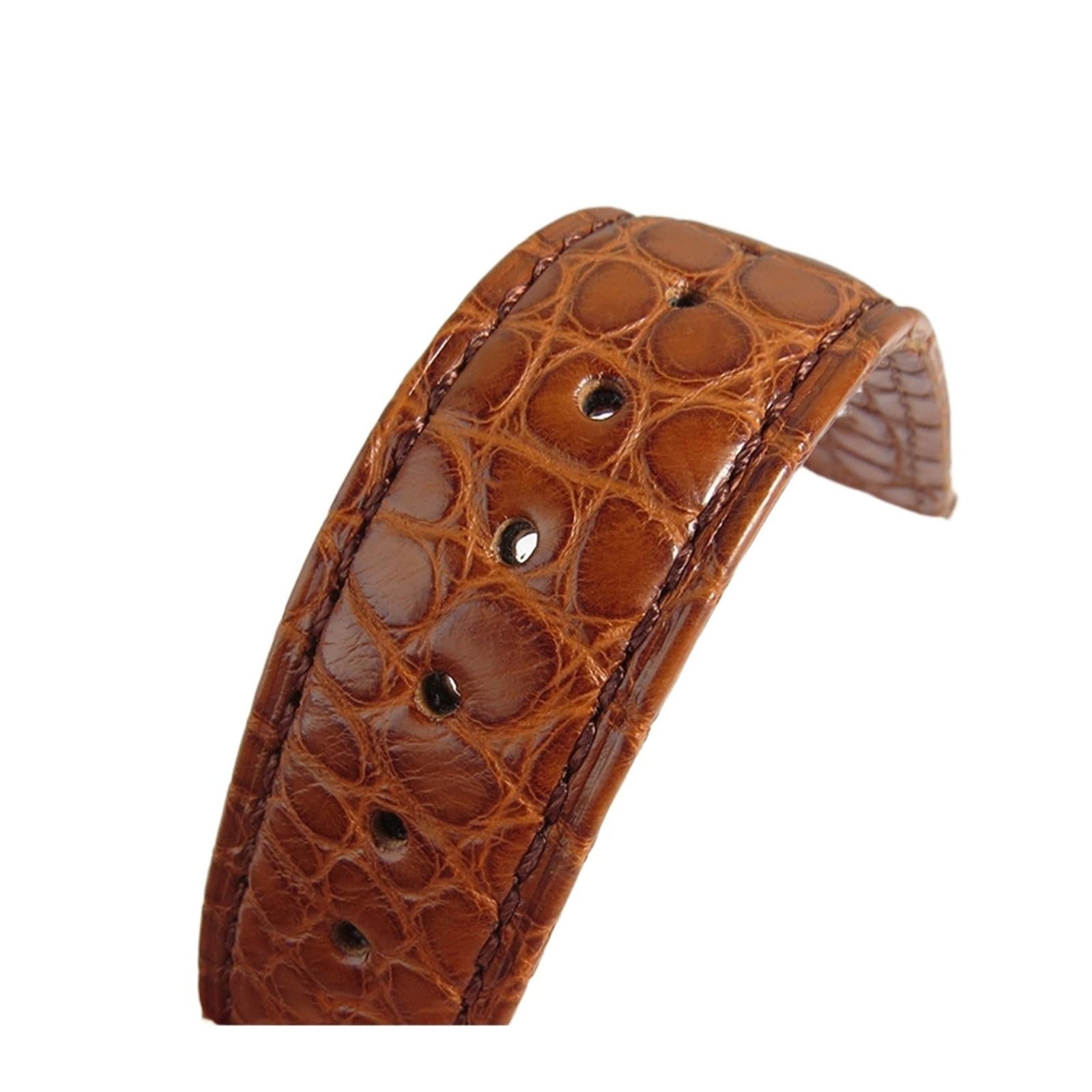 INEOUT Bracelet De Montre En Cuir De Crocodile Double Face 18mm 19mm 20mm 21mm 22mm 23mm 24mm Bracelets De Montre En Alligator De Luxe(Light Brown Strap,24mm,Rose Gold Buckle)
