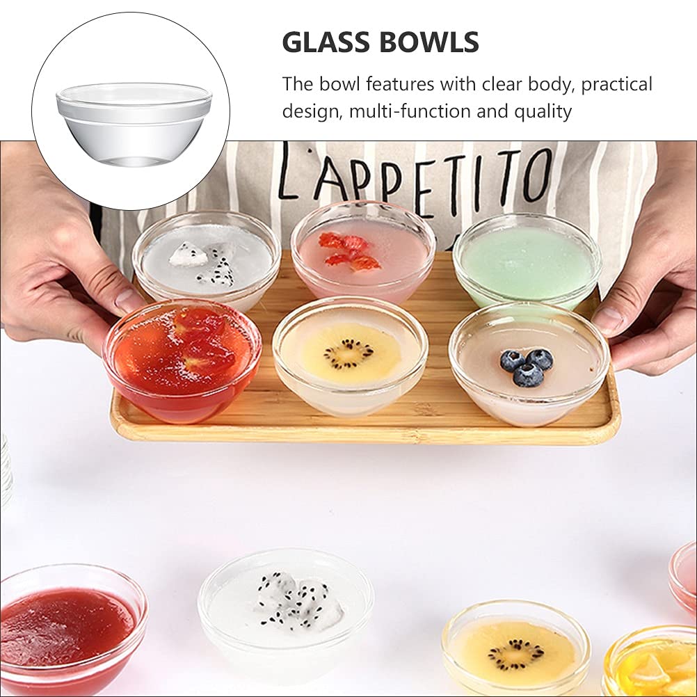 Salatschüssel 6 stücke Glas Schüssel Set Practicall Durable Glas Pudding Schüsseln Gelee Schüsseln Lebensmittelbehälter Dessertschalen for Freunde Mitarbeiterin Familie Servierschale